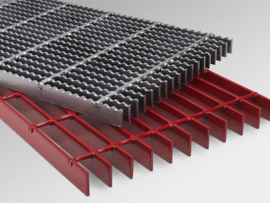 Hot-DIP Galvanized Pressure Locked Steel Grating với 6000 Series Aluminium và 300 Series Stainless Steels trong 20 × 3 Size