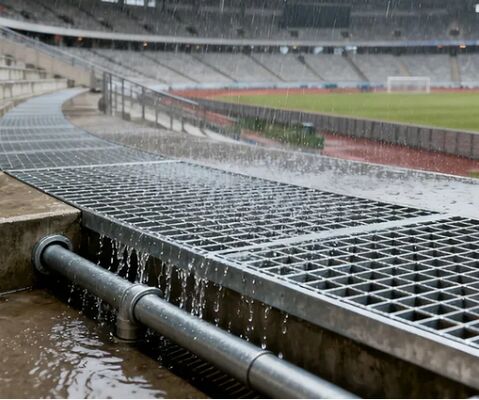 Tấm grating thép mạ kẽm chống ăn mòn với khoảng cách thanh ngang 38/50/76/100mm và mác thép A36 dùng cho đường lái xe và công nghiệp