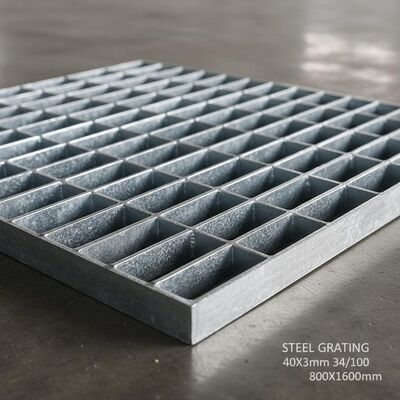 Lưới thép mạ kẽm nhúng nóng 40X3mm 800X1600mm dùng cho nắp cống công nghiệp và lối đi