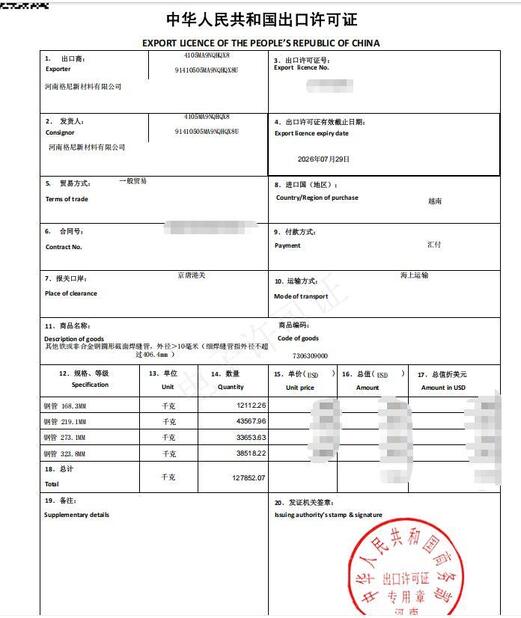 Trung Quốc Gnee Steel (tianjin) Co., Ltd Chứng chỉ